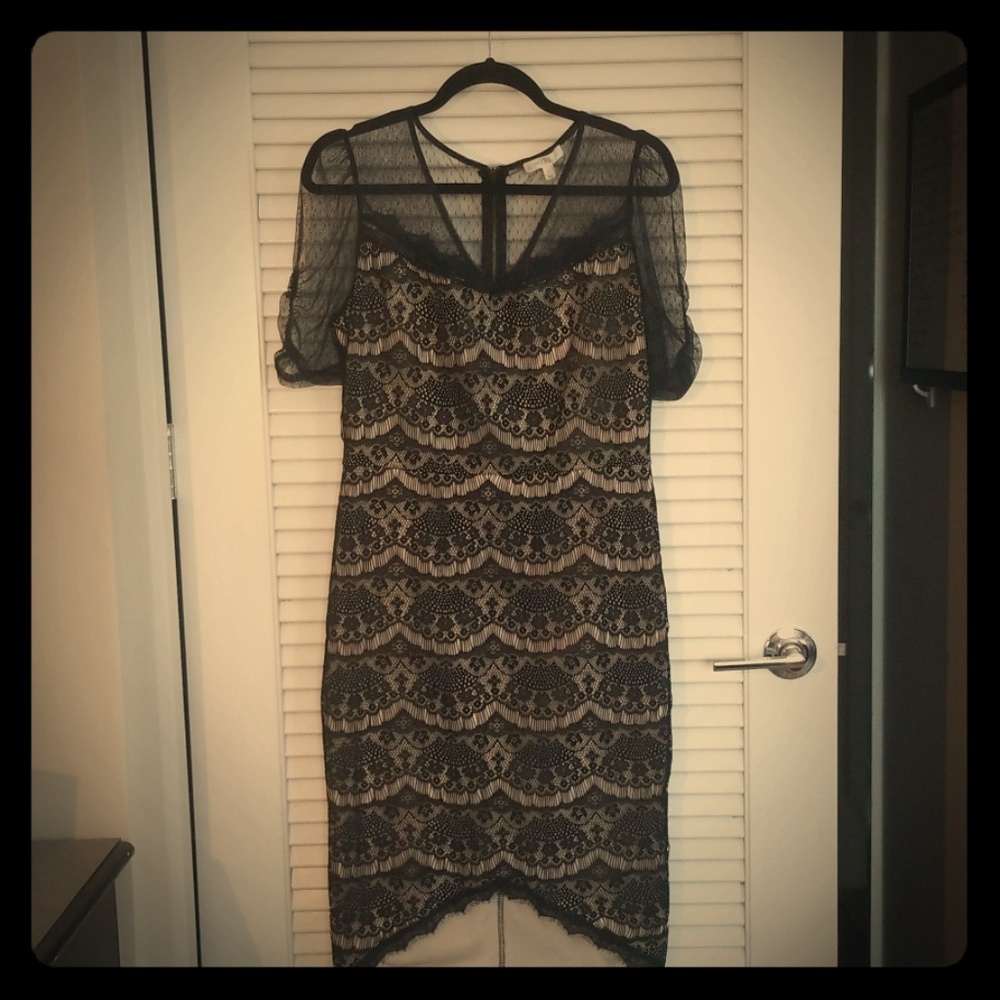 Lace High-Low Cocktail Dress